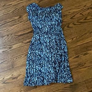 LILLY PULITZER Flor Strapless Dress Navy Ribbit